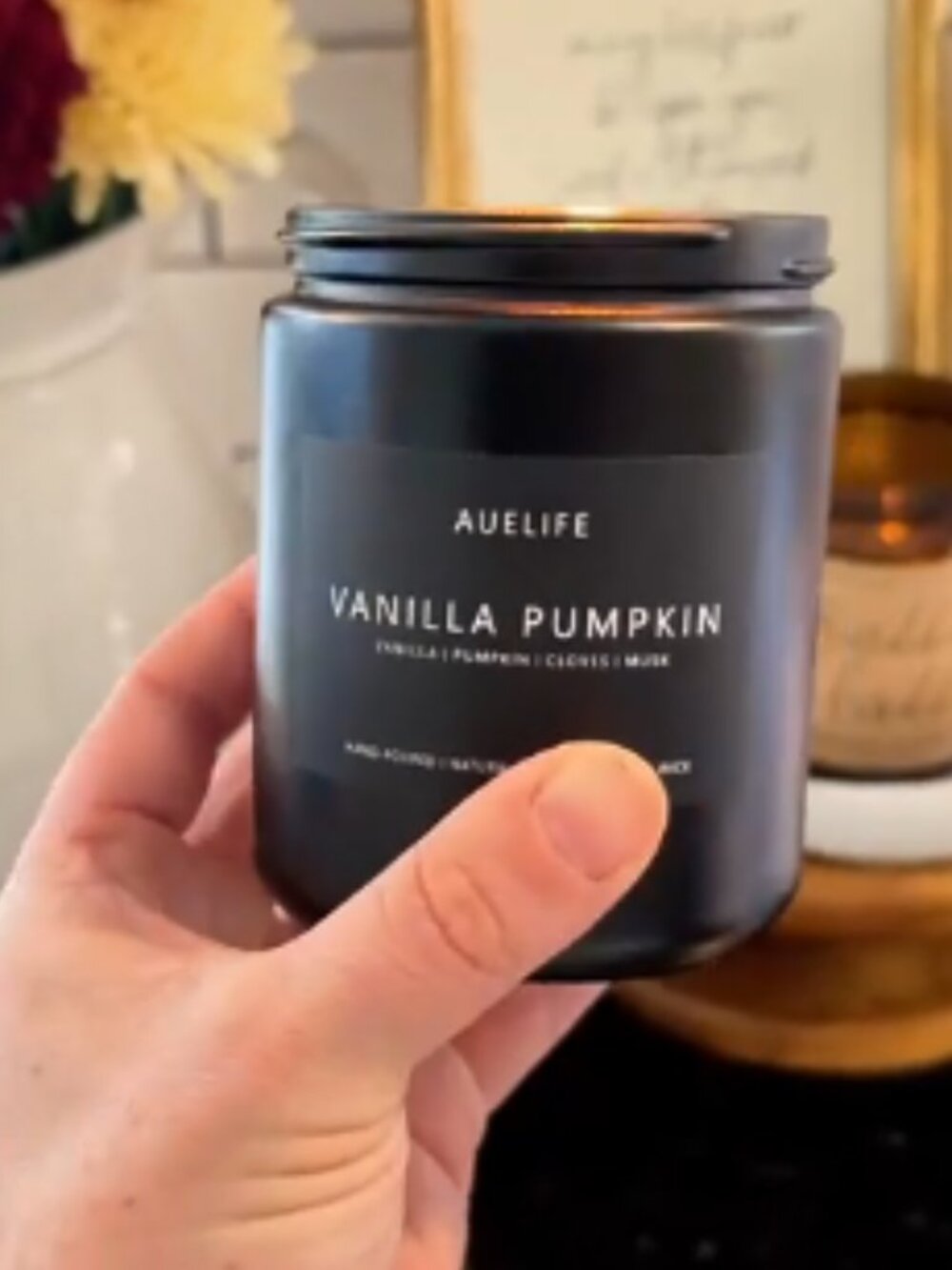 Fall Candle, Vanilla Pumpkin Scented for Home, Soy Wax